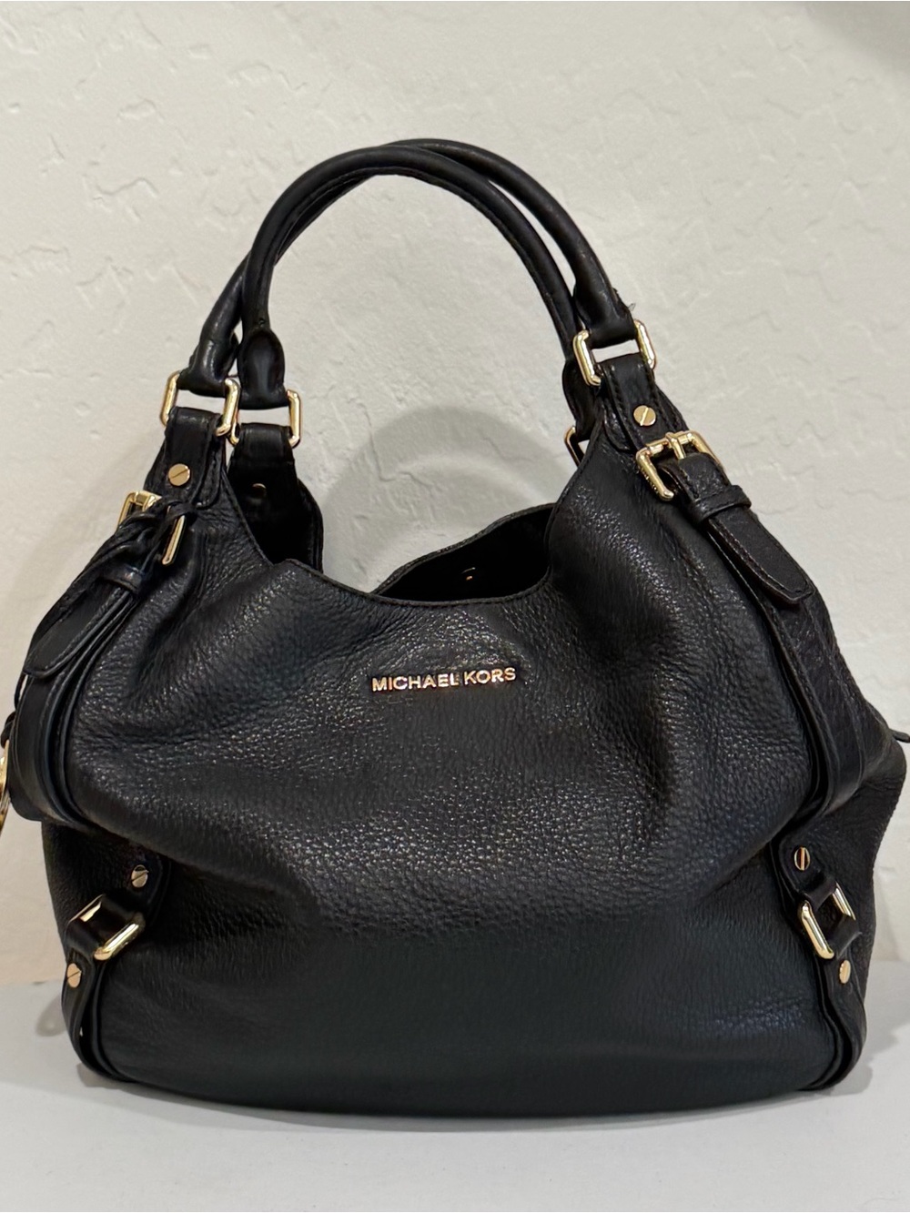 Michael Kors Black Leather Bedford Hobo Bag